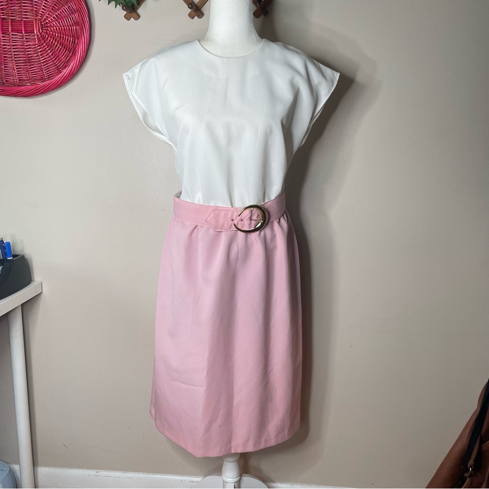 Vintage white and pink dress